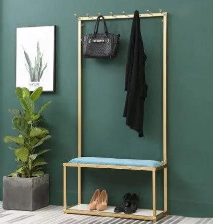 Coat Rack with Hooks and Shoe Bench | TRINA