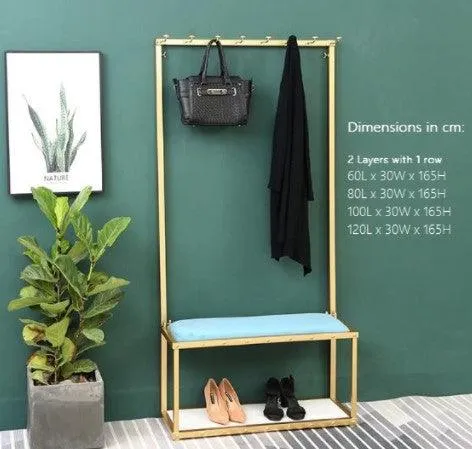 Coat Rack with Hooks and Shoe Bench | TRINA