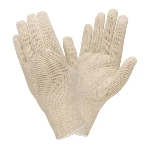 Cordova 3435L 100% Cotton Machine Knit Gloves, Natural, Large, Box of 12