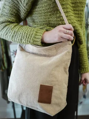 Corduroy Long Handle Tote Bag