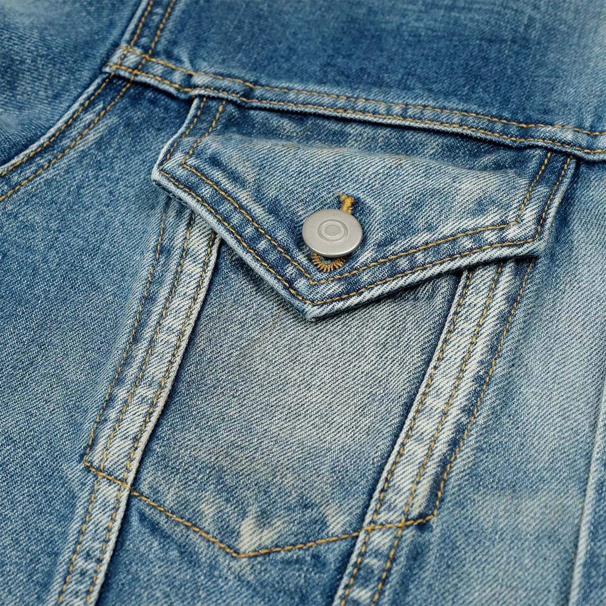 CROPPED COLLARLESS DENIM JACKET