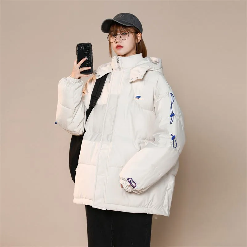 Cropped Loose Fit Hooded Puffer Jacket