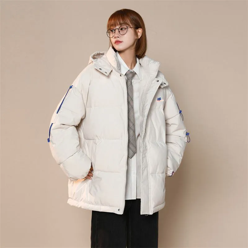Cropped Loose Fit Hooded Puffer Jacket