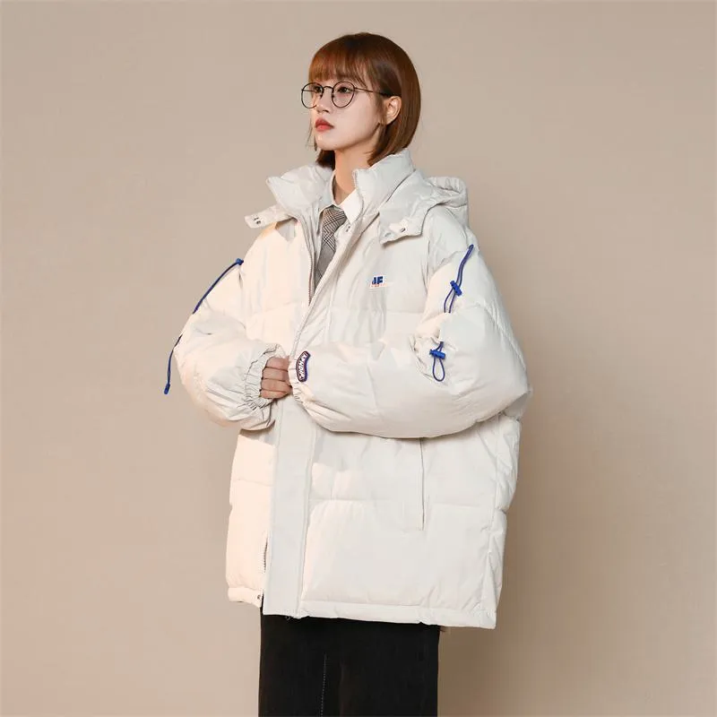 Cropped Loose Fit Hooded Puffer Jacket