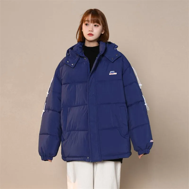 Cropped Loose Fit Hooded Puffer Jacket