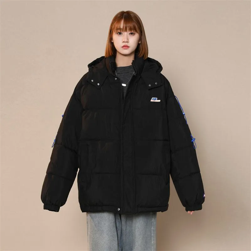 Cropped Loose Fit Hooded Puffer Jacket