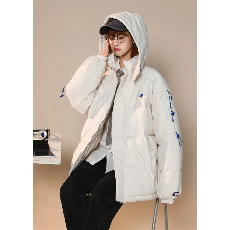 Cropped Loose Fit Hooded Puffer Jacket