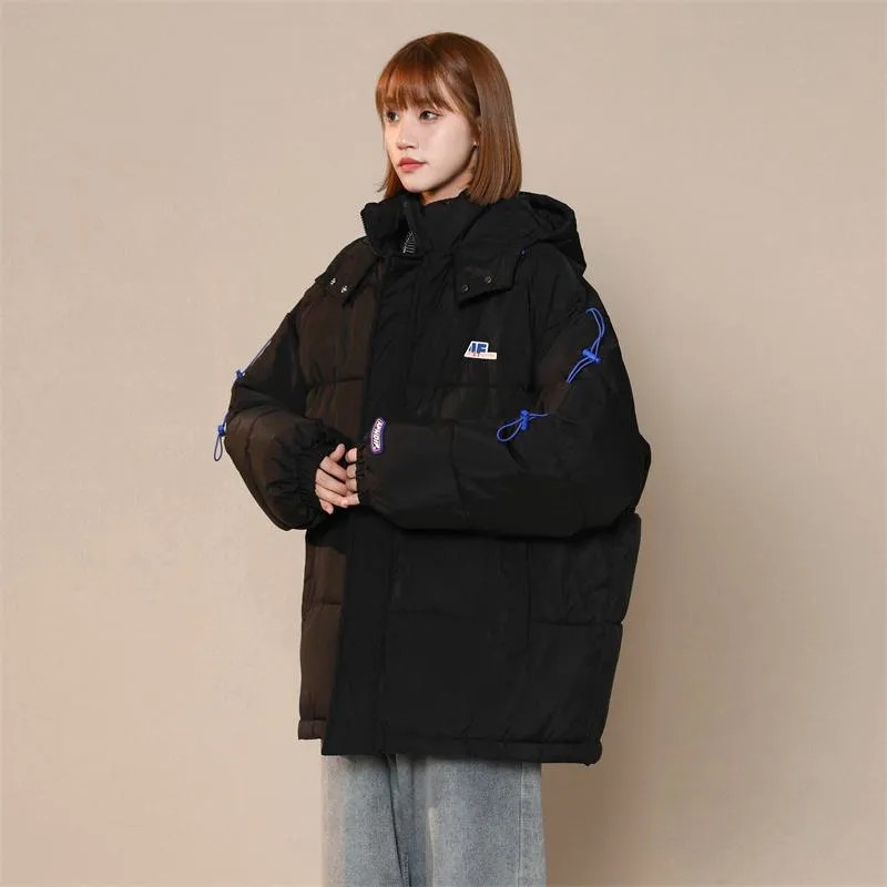 Cropped Loose Fit Hooded Puffer Jacket