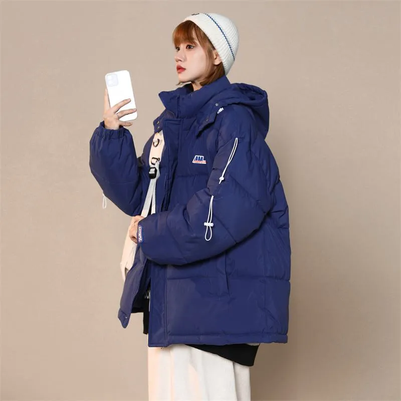 Cropped Loose Fit Hooded Puffer Jacket