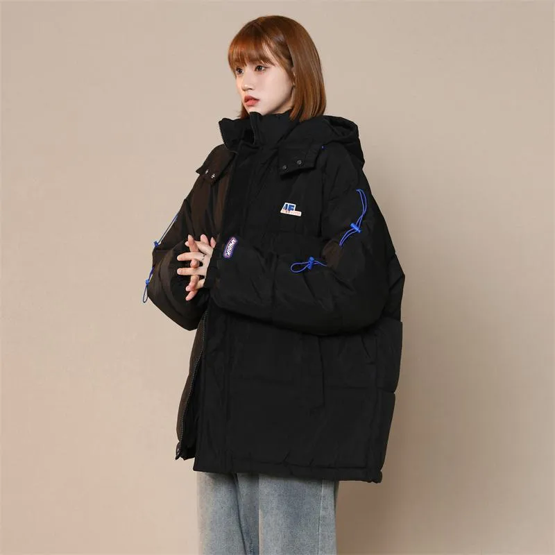 Cropped Loose Fit Hooded Puffer Jacket
