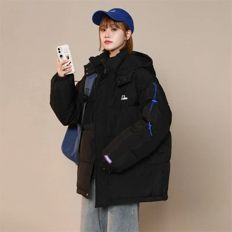 Cropped Loose Fit Hooded Puffer Jacket