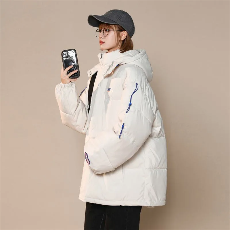 Cropped Loose Fit Hooded Puffer Jacket