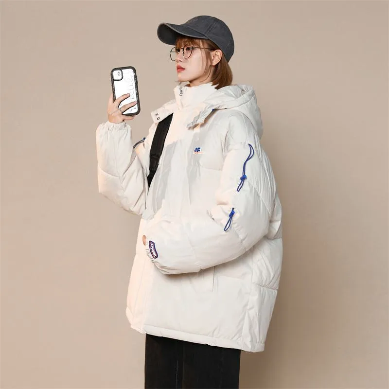 Cropped Loose Fit Hooded Puffer Jacket