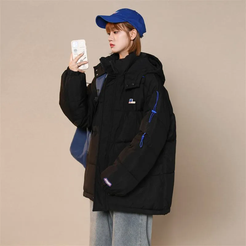 Cropped Loose Fit Hooded Puffer Jacket