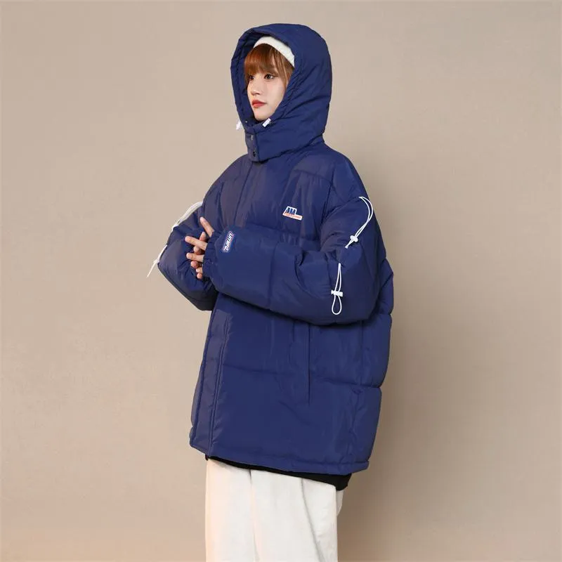Cropped Loose Fit Hooded Puffer Jacket
