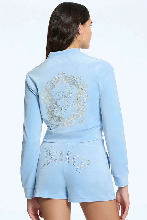 Cropped Velour Bomber Jacket—REJUICED