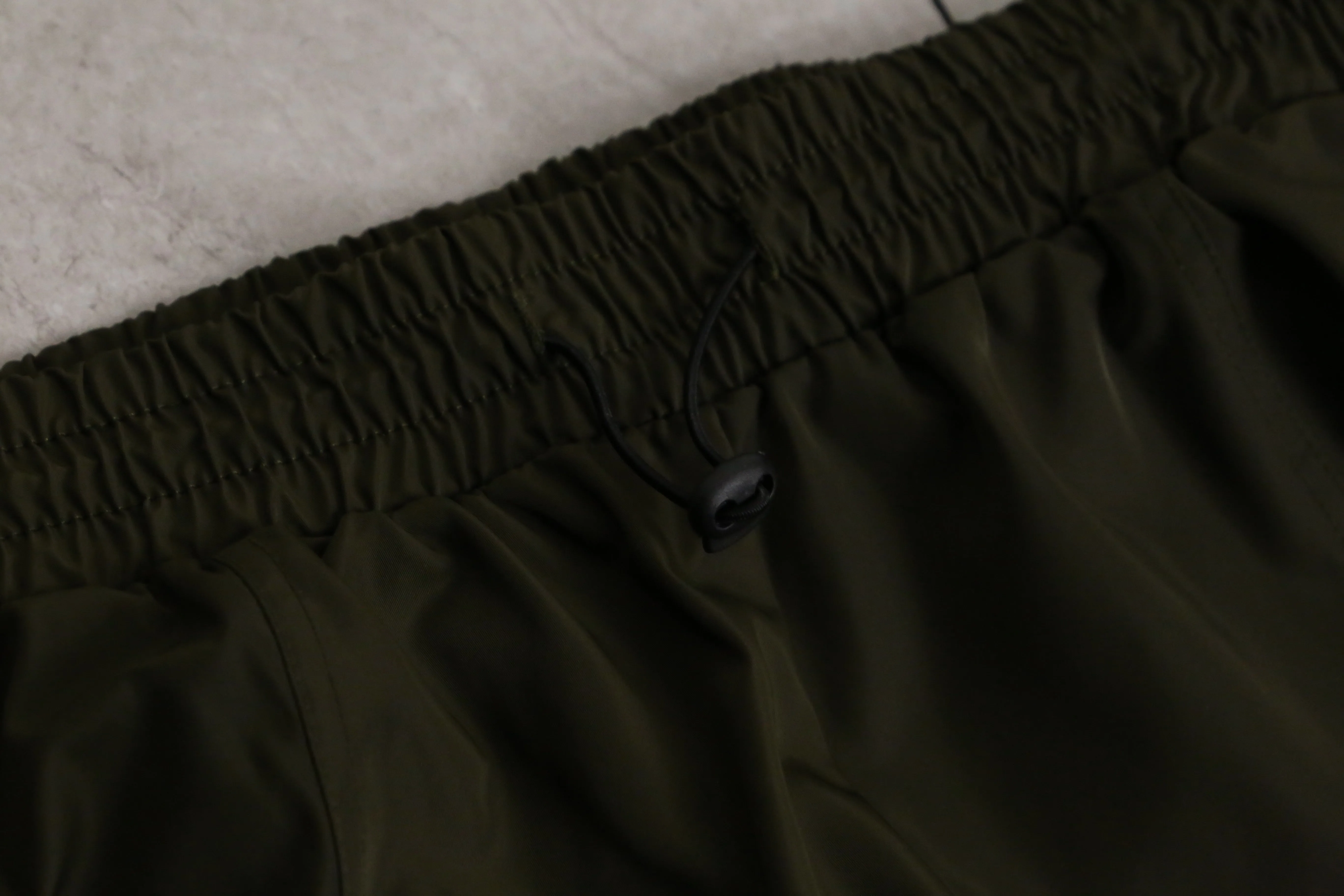 dark olive easy nylon cargo pants
