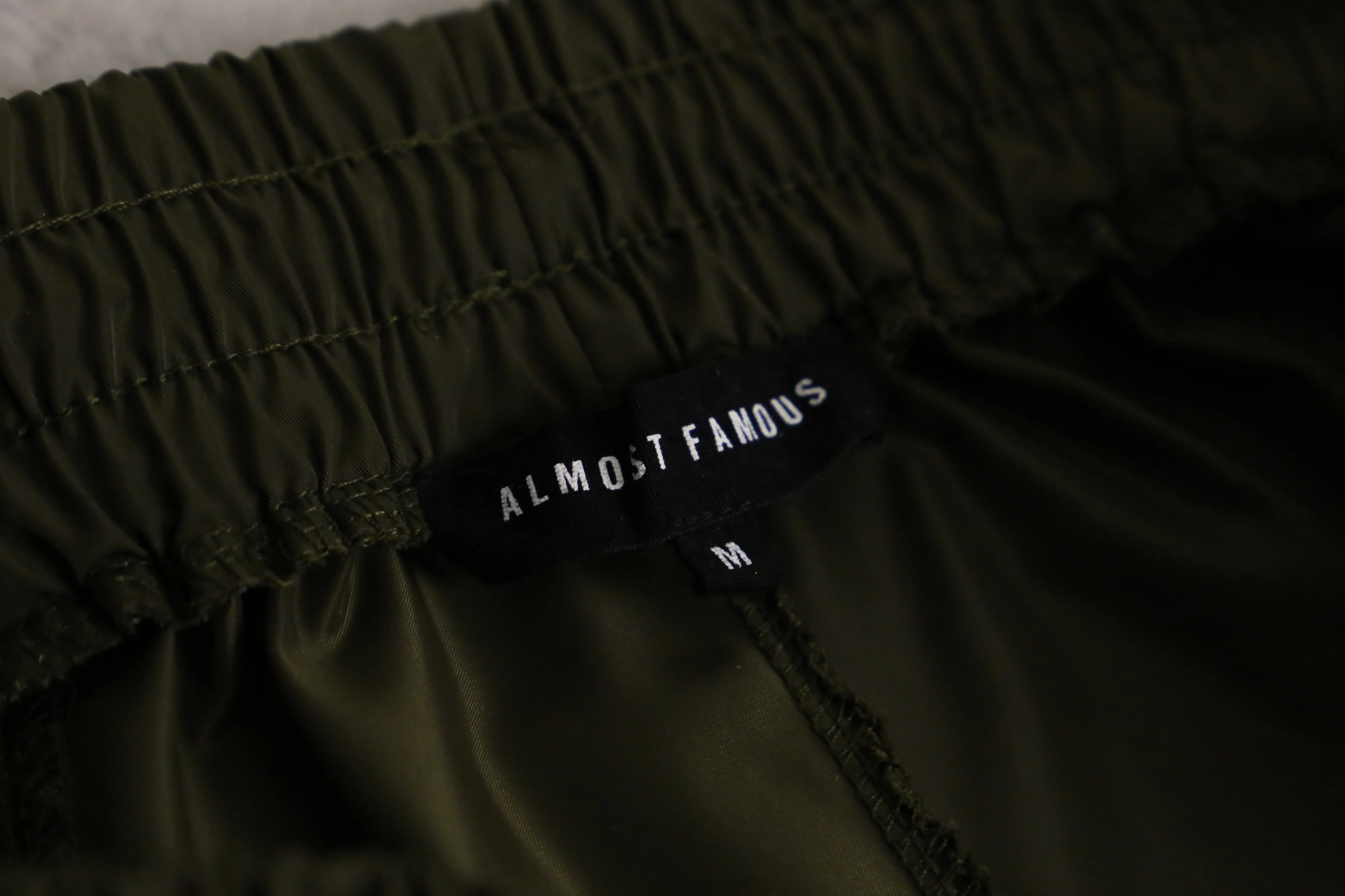 dark olive easy nylon cargo pants