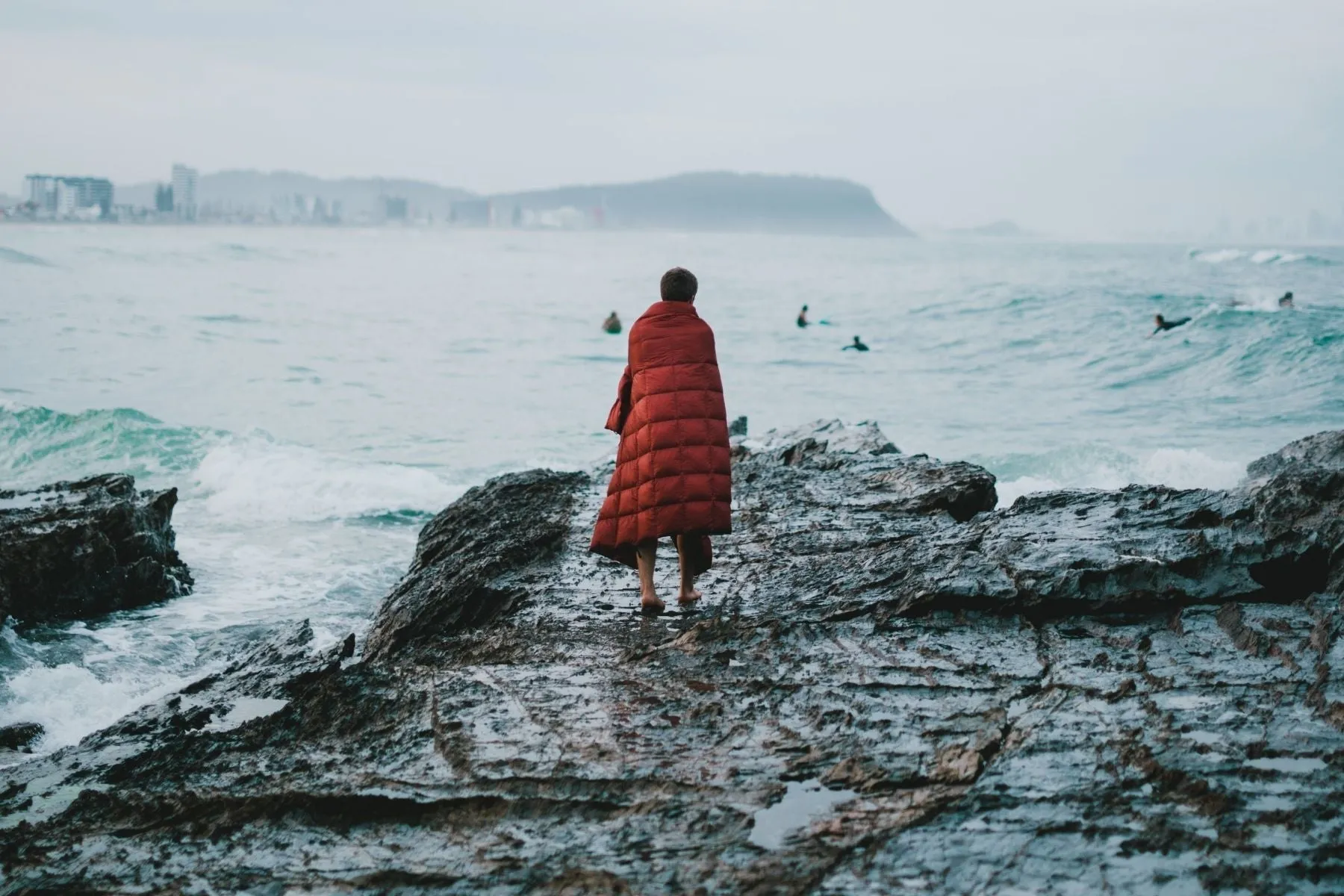 Earth Red Sustainable Down  - Puffy Blanket