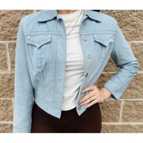 Elie Tahari Button-Up Cropped Jacket - Size Smal