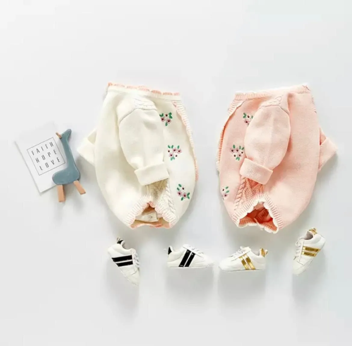 Emmaline Baby Girls Embroidered Cardigan Romper