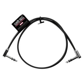 Ernie Ball 24" Flat Ribbon Stereo Patch Cable Black Single