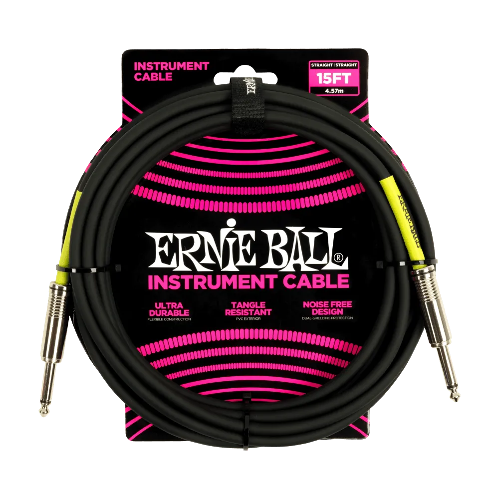 Ernie Ball Classic Instrument Cable Straight/Straight 15ft - Black