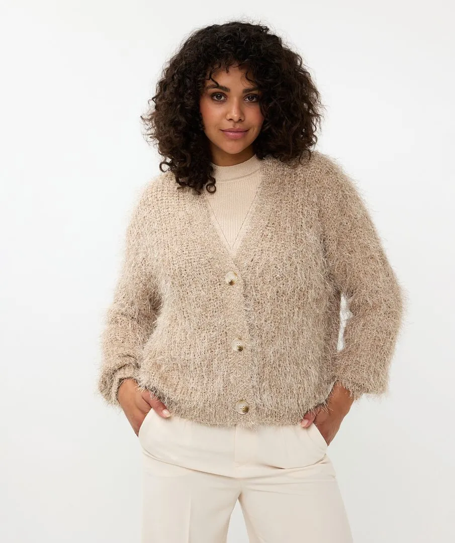 ESQUALO CARDIGAN SHORT HAIRY SAND