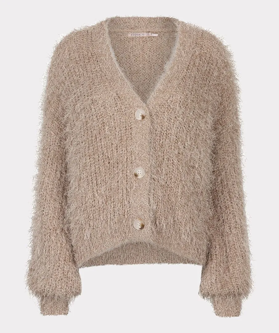 ESQUALO CARDIGAN SHORT HAIRY SAND