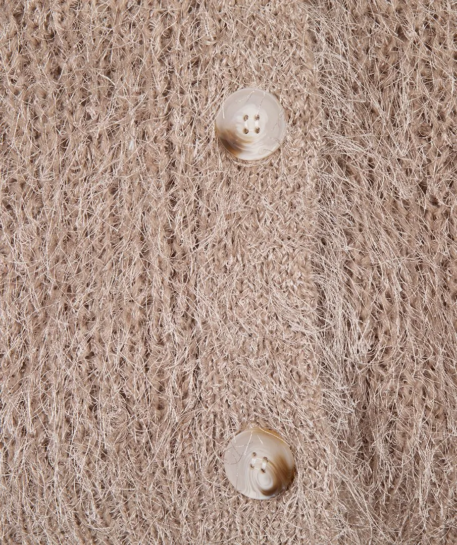 ESQUALO CARDIGAN SHORT HAIRY SAND