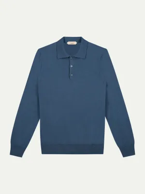Extrafine Merino Polo Petrol