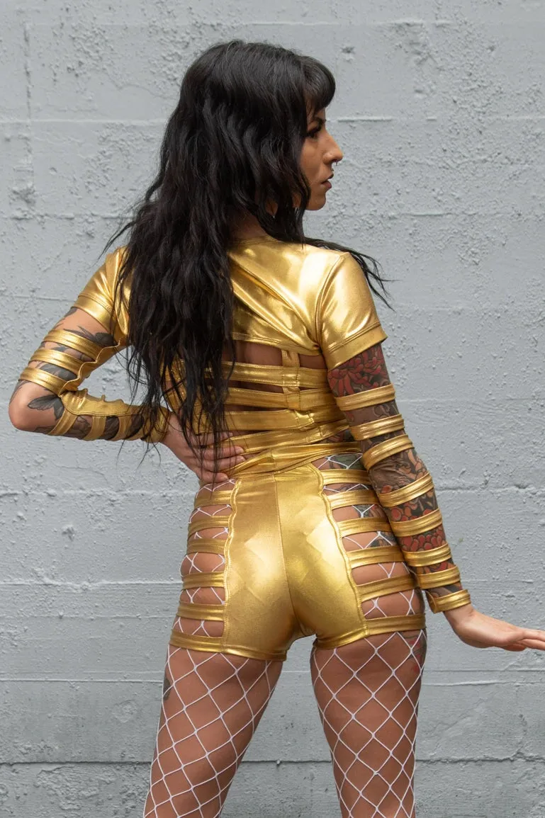 Five and Diamond Cage Bolero - gold foil