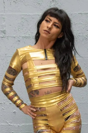 Five and Diamond Cage Bolero - gold foil