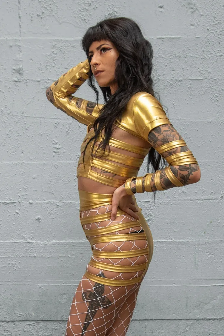 Five and Diamond Cage Bolero - gold foil