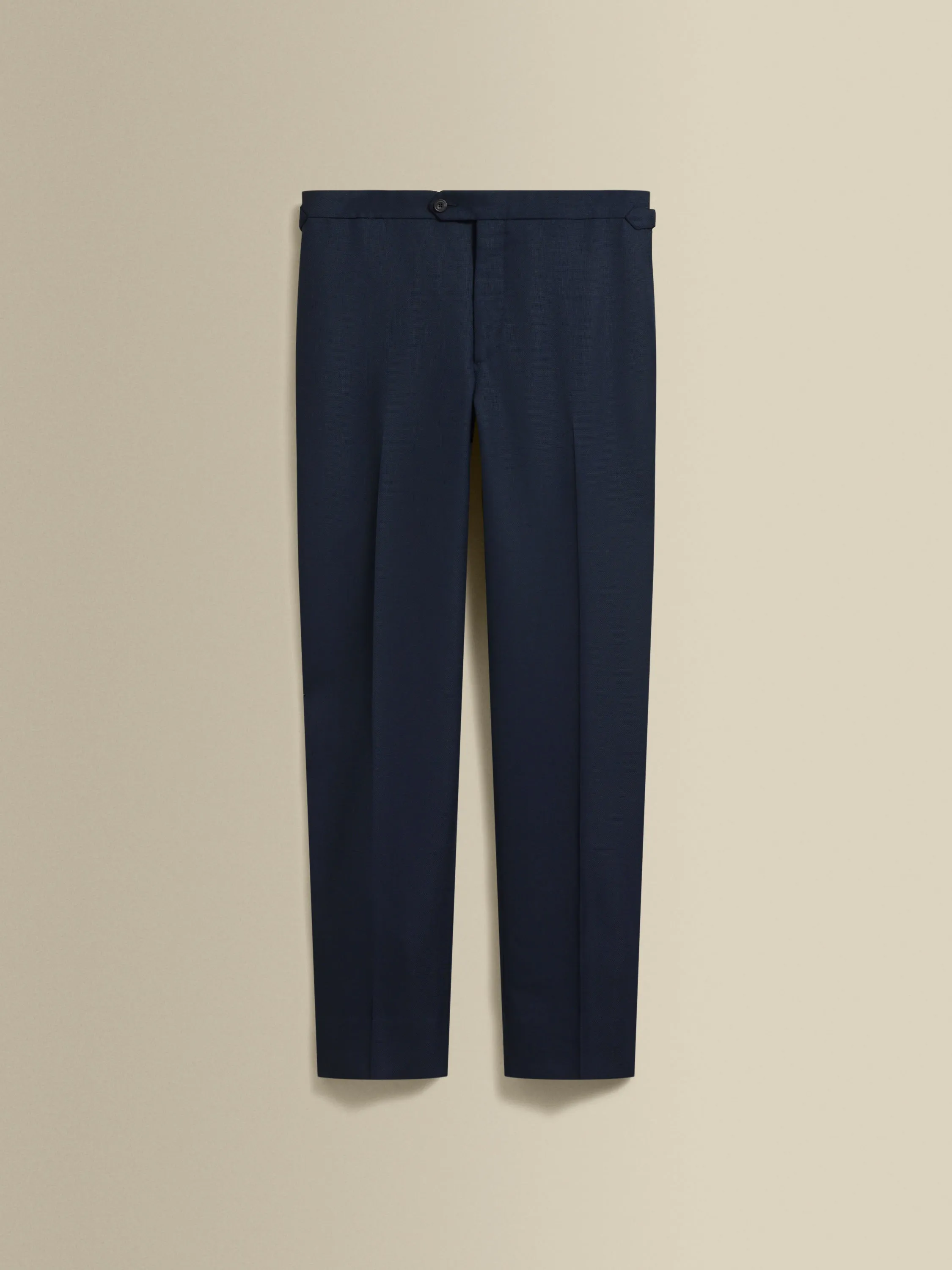 Flat Front Wool Hopsack Trousers