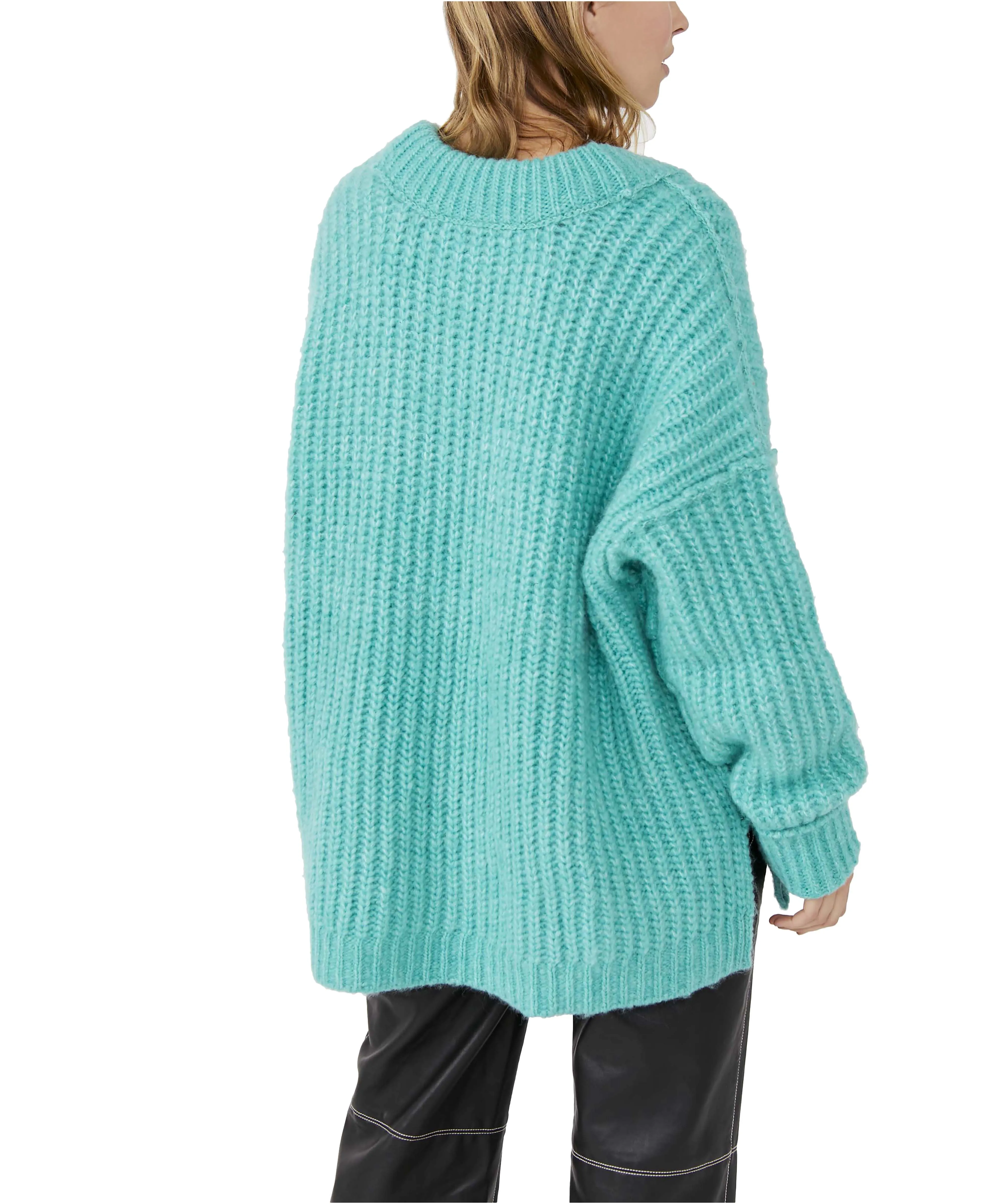 Free People Blue Bell V Neck Sweater
