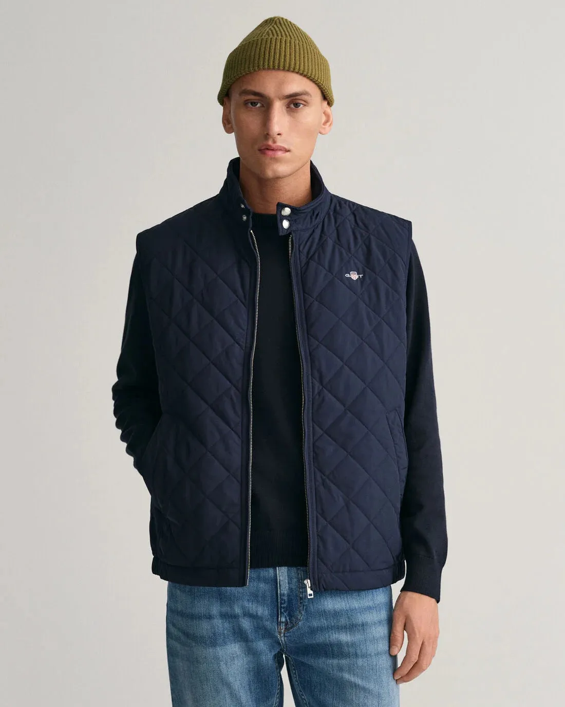Gant - Quilted Windcheate Vest - Evening Blue