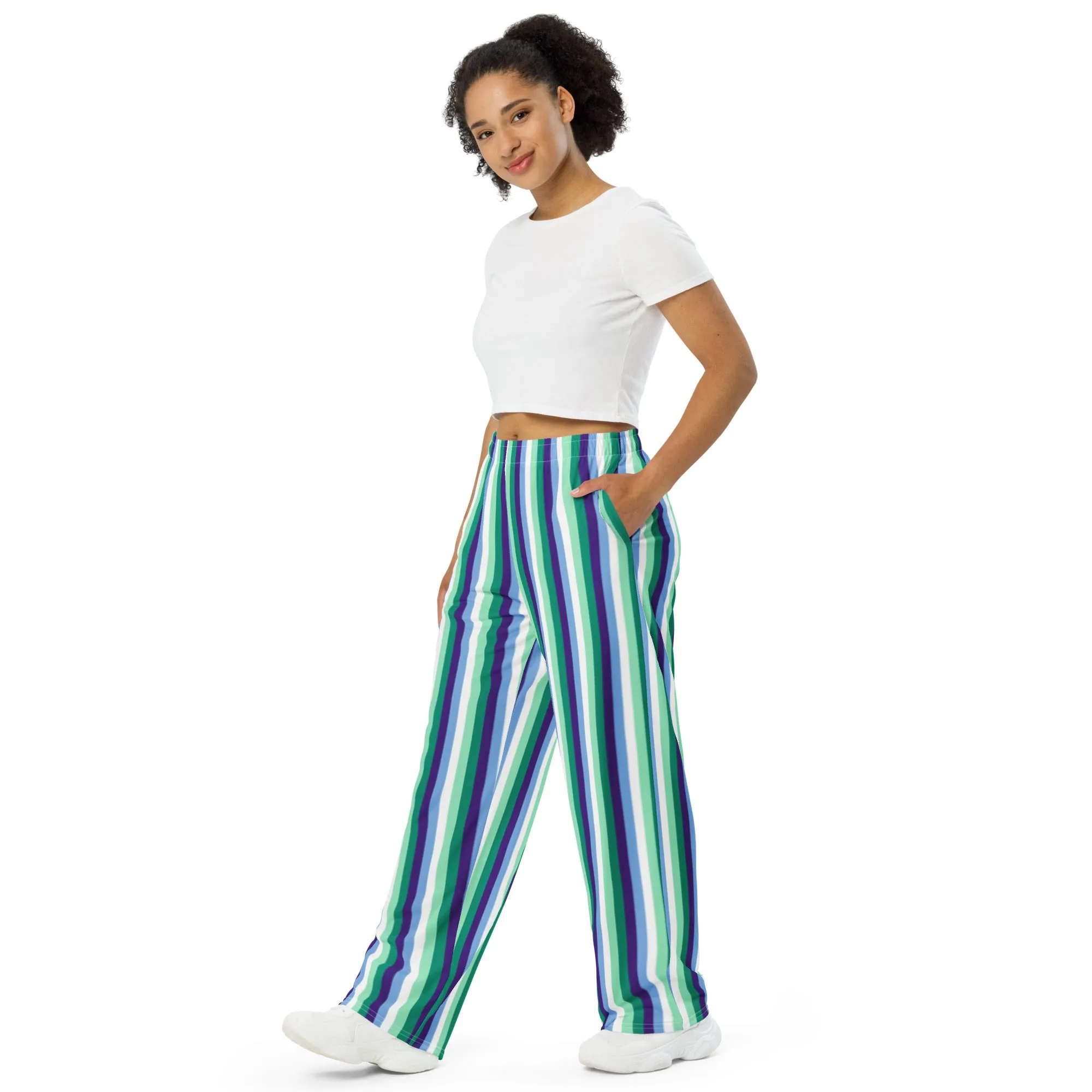 Gay / MLM Pride Flag Wide-Leg Pants