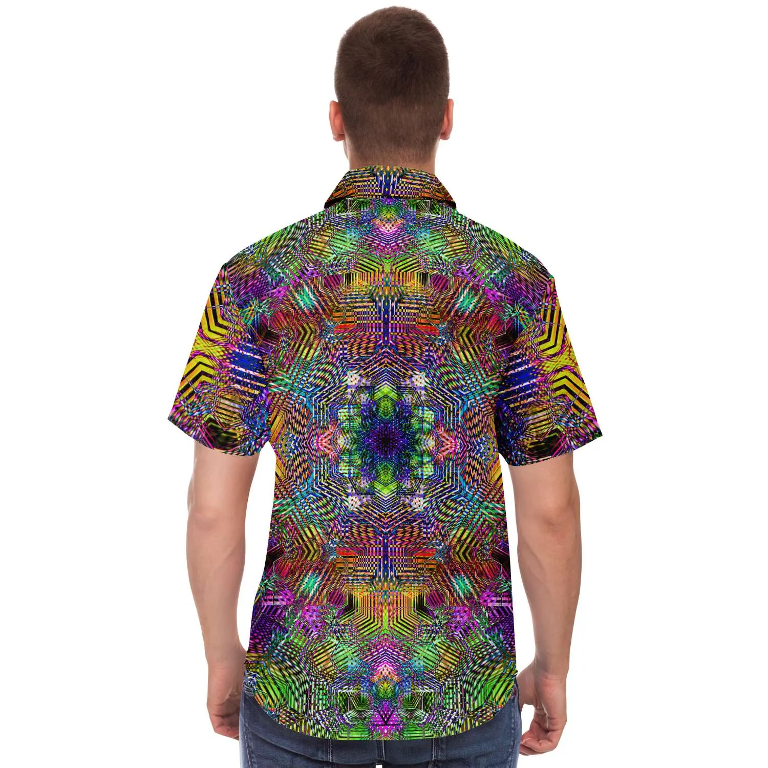 Geometric Madness Button Shirt | yantrart