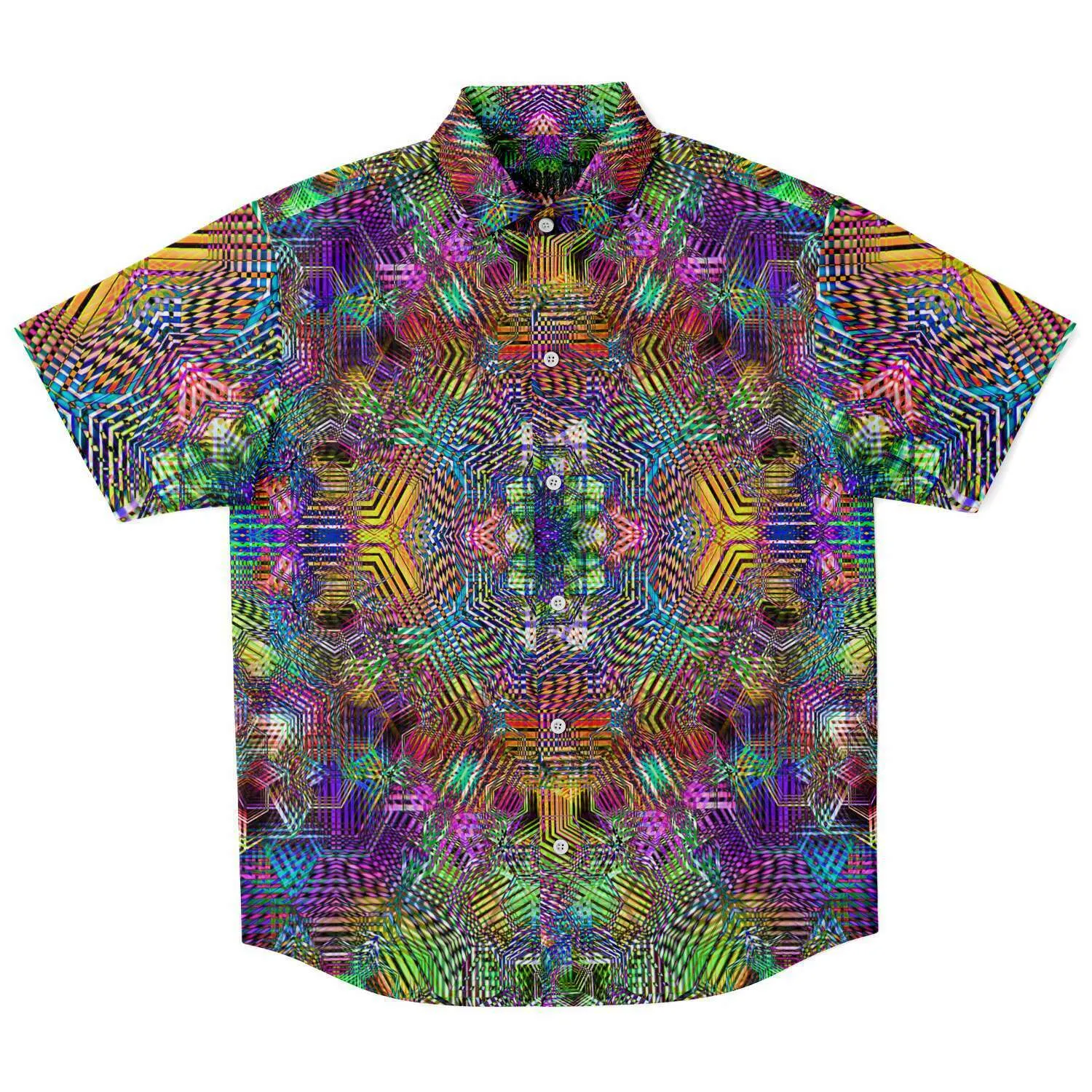 Geometric Madness Button Shirt | yantrart