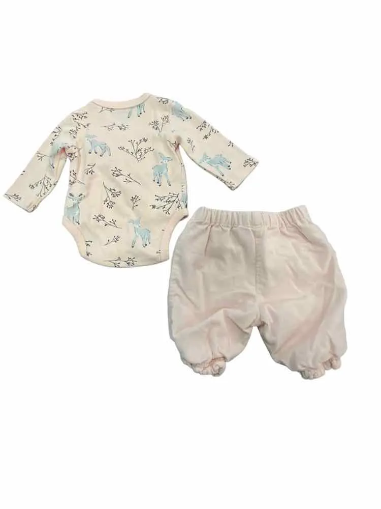 Girls Child Size 3 Months Oliver & Rain Peach Print Sets