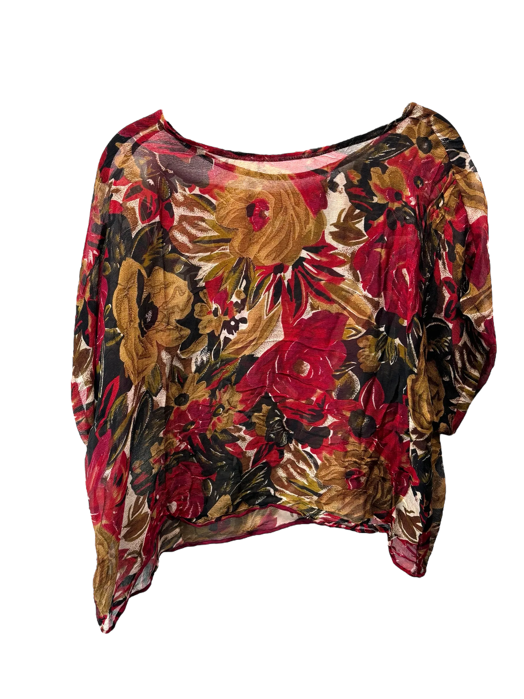 Greaze Sheer  Wabi Sabi Pure Silk Boxy Top
