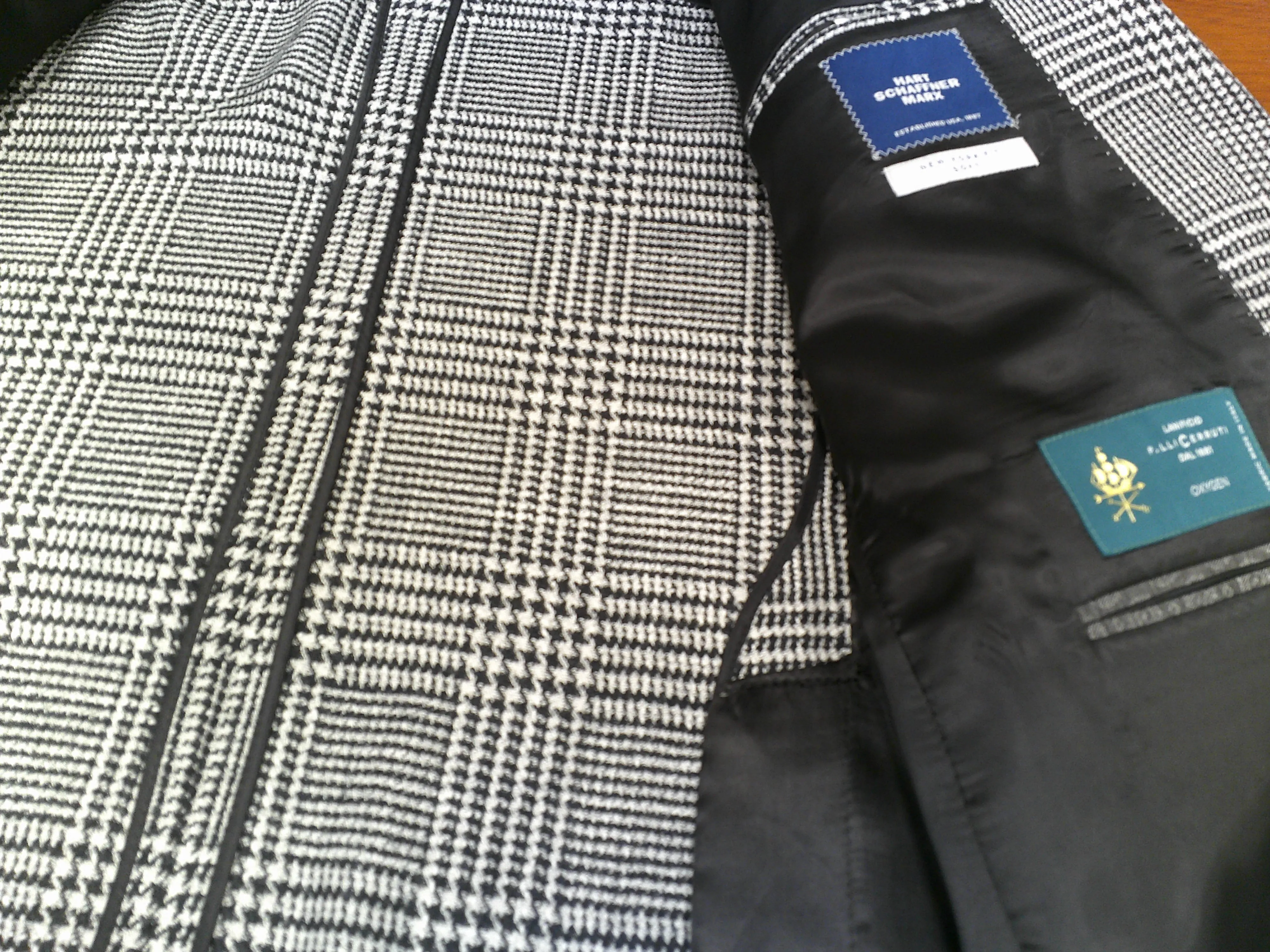 Hart Schaffner Marx Black/White Plaid Jacket