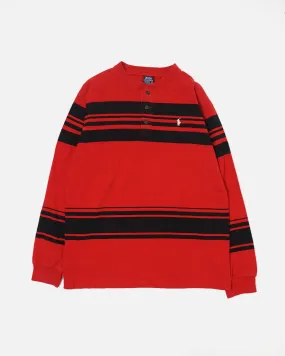 Henley Shirt L/S / Red Stripe