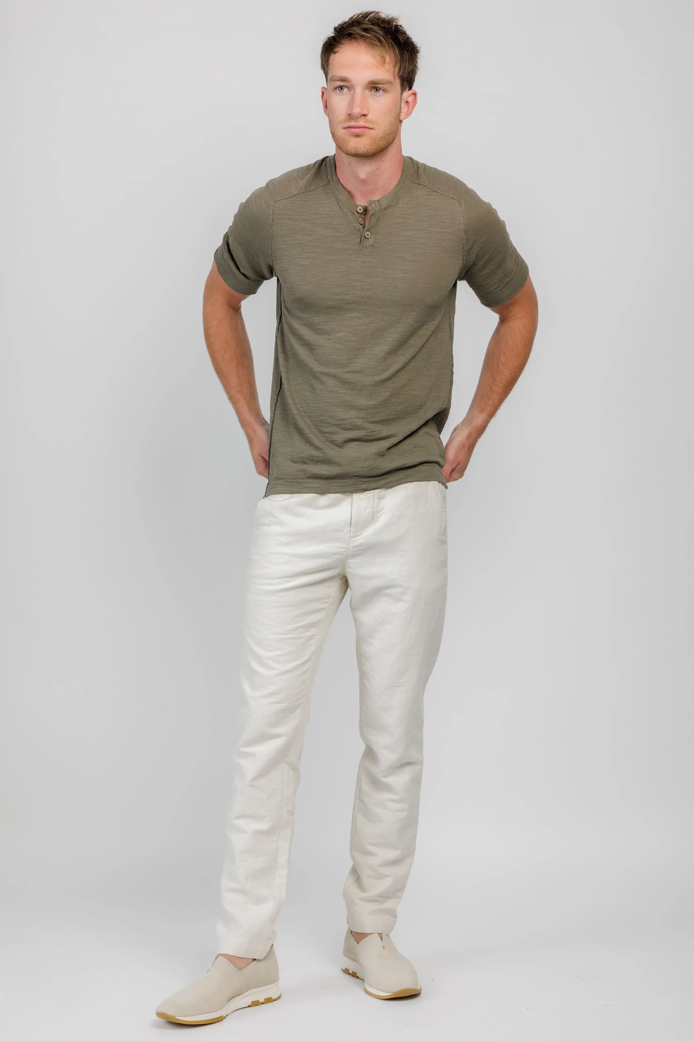 Henley T-Shirt in Steel Grey