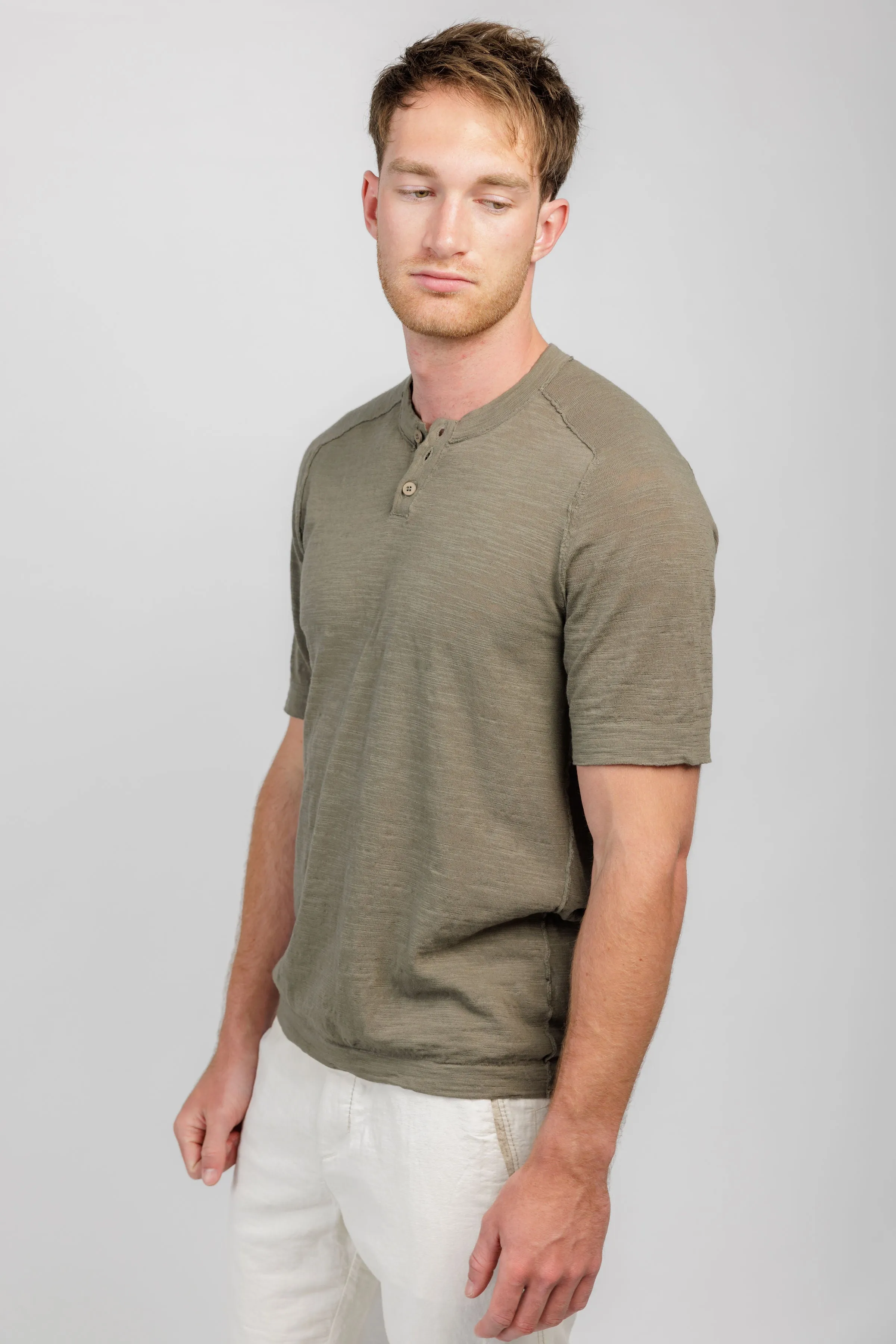Henley T-Shirt in Steel Grey