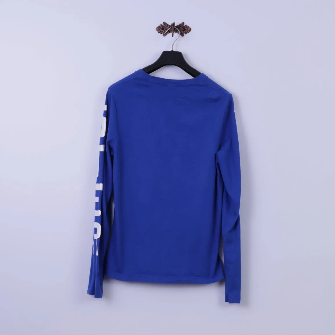 Hollister California Mens XL Long Sleeved Shirt Blue Cotton Stretch Henley Top