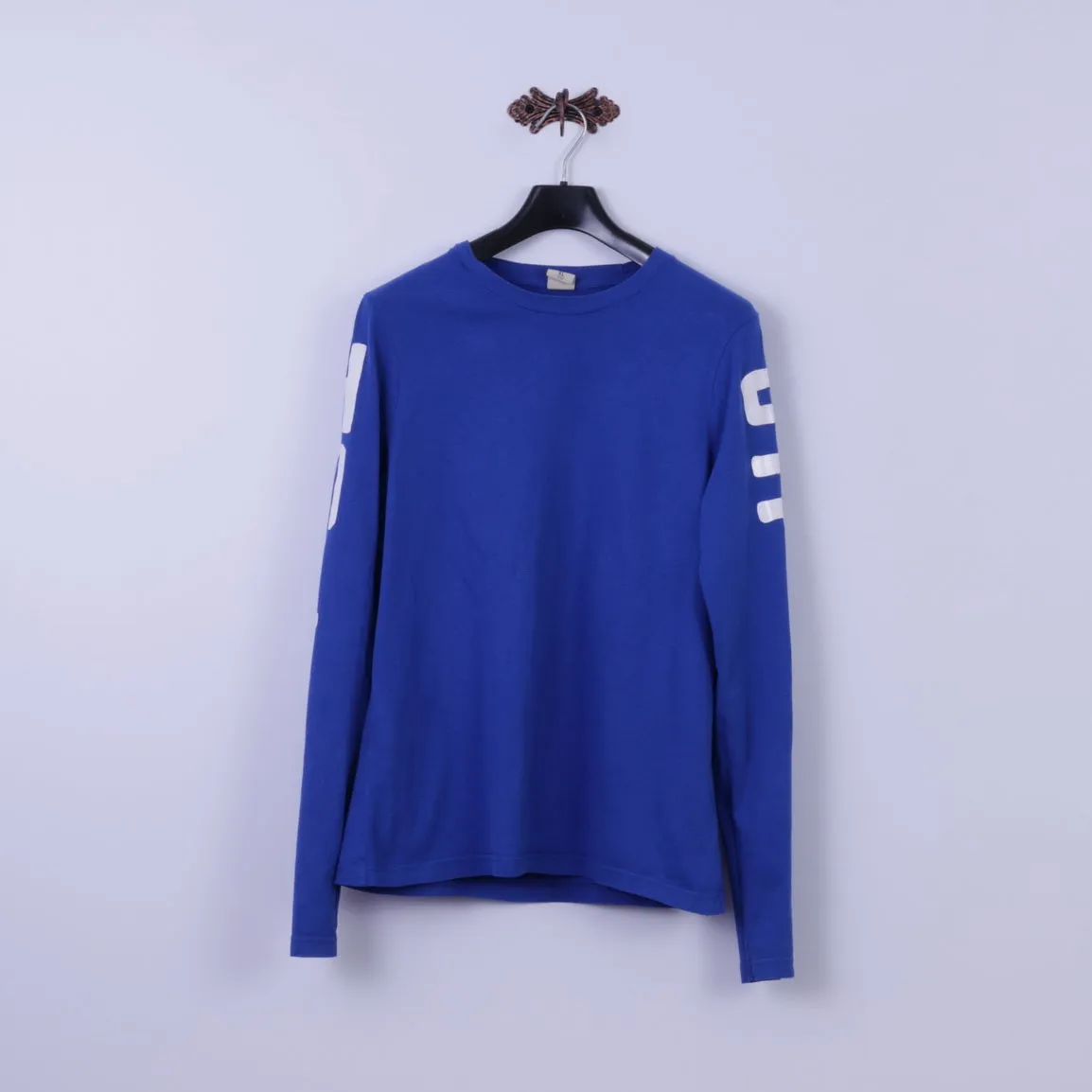 Hollister California Mens XL Long Sleeved Shirt Blue Cotton Stretch Henley Top