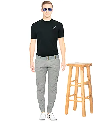 Hymen Legions Men's Regular Fit Solid Cargo Pants Off-White