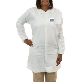 International Enviroguard MicroGuard MP 8046 Microporous Lab Coat, No Pockets, White, Case of 30